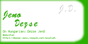 jeno dezse business card