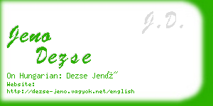 jeno dezse business card